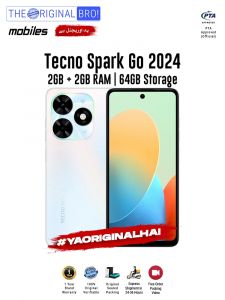 Tecno Spark Go 2024 - 2GB RAM - 64GB Storage - PTA Approved - 12 Months Warranty - White - The Original Bro Mobiles - TOB36